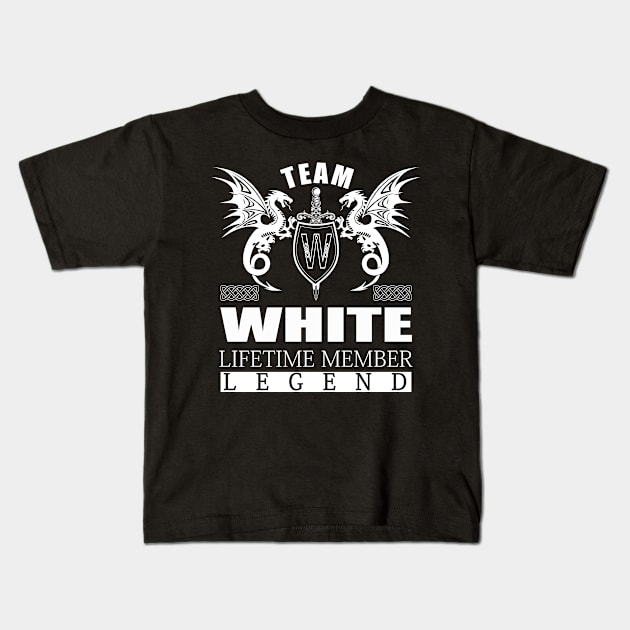 Team WHITE Lifetime Member Legend Kids T-Shirt by MildaRuferps